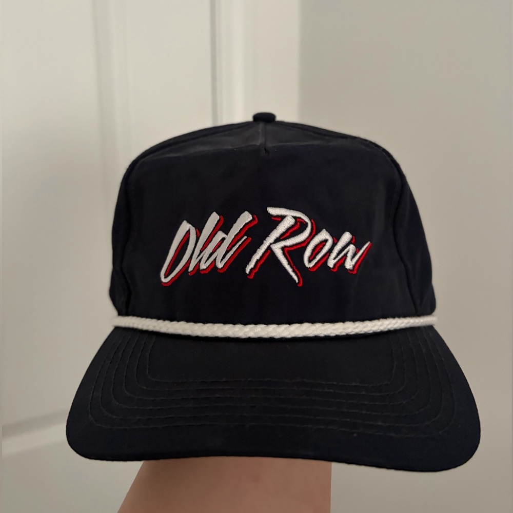 Old Row Black Cap with White Rope Detail